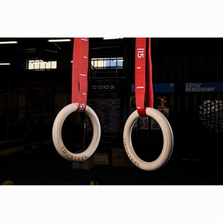 Купить Кольца гимнастические 32 мм красные стропы в Жуковском 